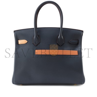 HERMÈS MASTER COLORMATIC BIRKIN 30 CABAN, BLACK AND CHAI SWIFT GOLD HARDWARE (30*22*16cm) 